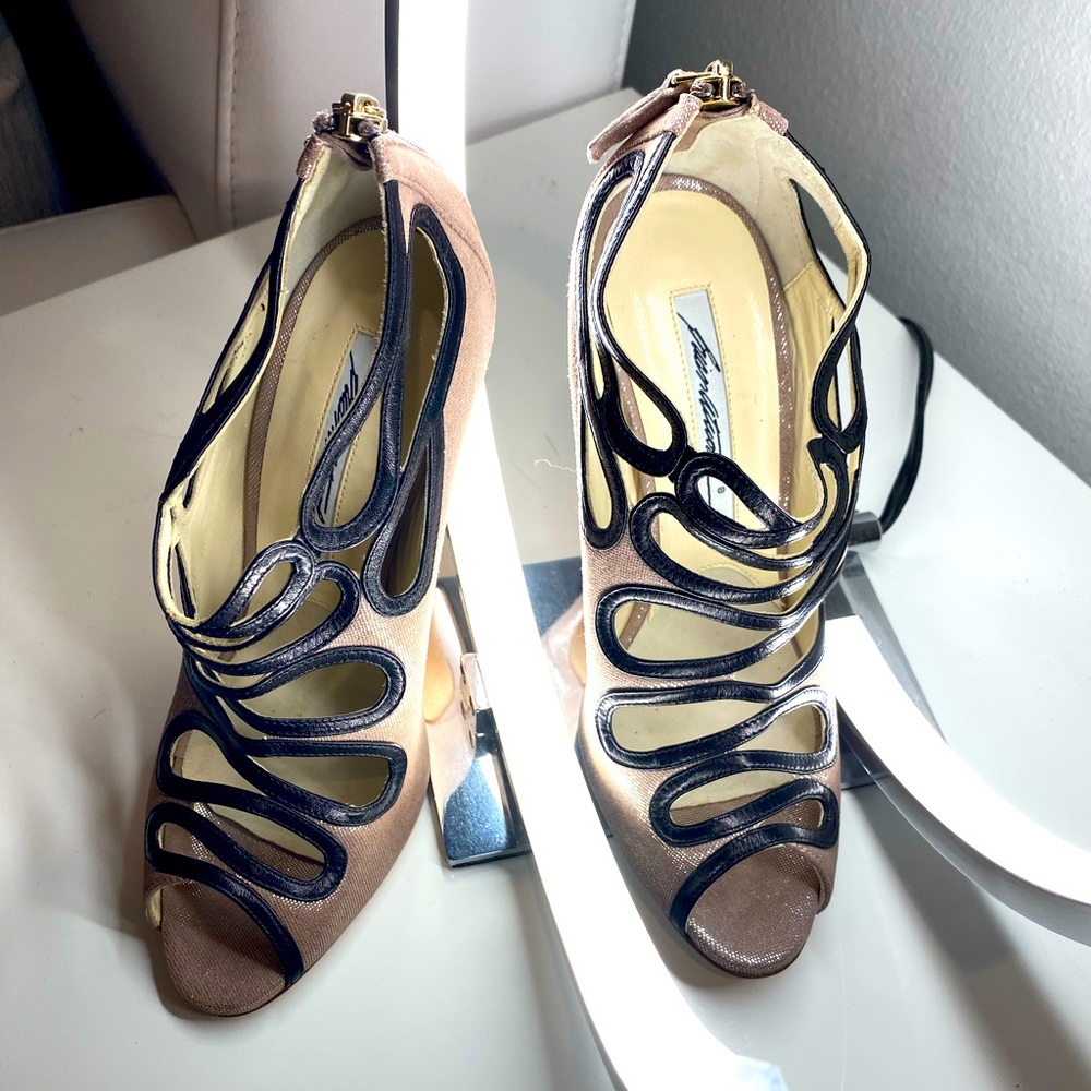 Brian Atwood 4” heels zipper back